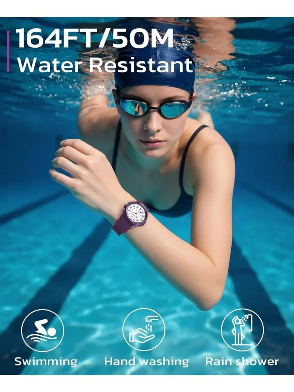 Unisex Dark Purple Analog Quartz Military Waterproof Nurse Classic Wrist Watch